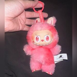 Pink Monster Labubu Plush Keychain